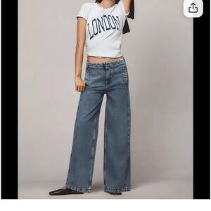 Anthropologie Pilcro wide leg drawstring jeans size 30